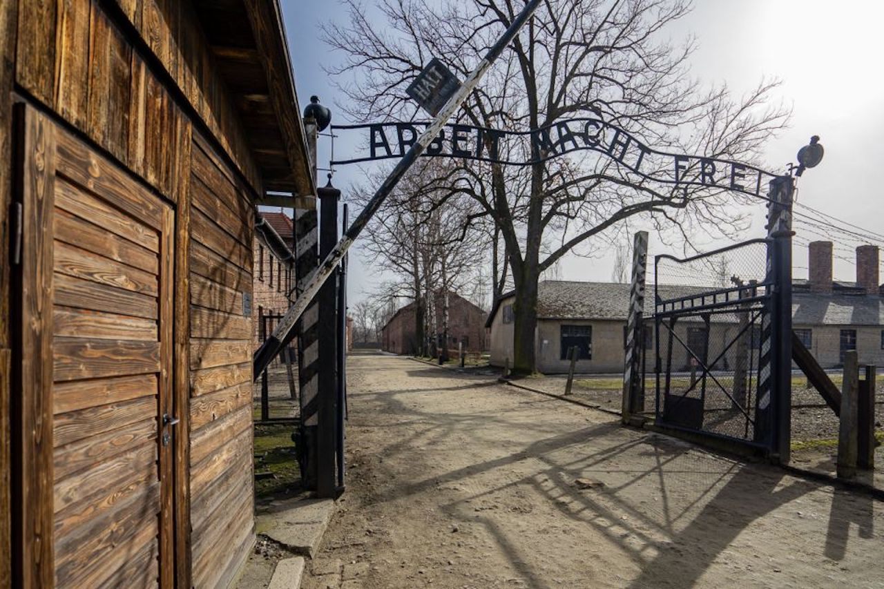 The entrance gate at Auschwitz I