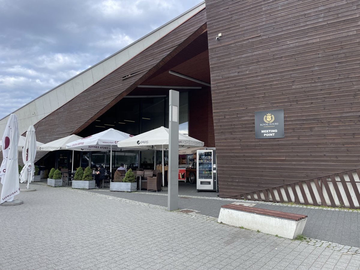 The Royal Tours meeting point at the Birkenau visitor centre